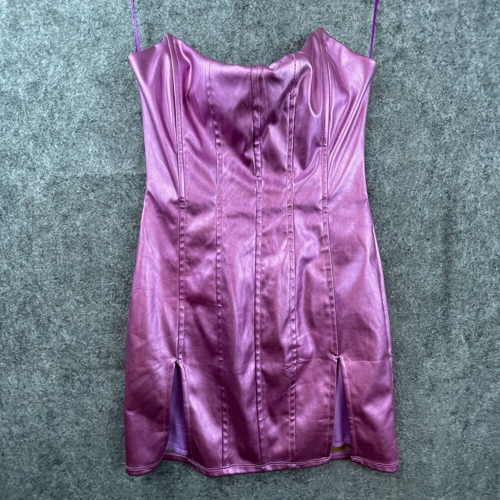Blanc Clothing Corset Dress Medium Metallic Structured Slits Festival‎ Barbie